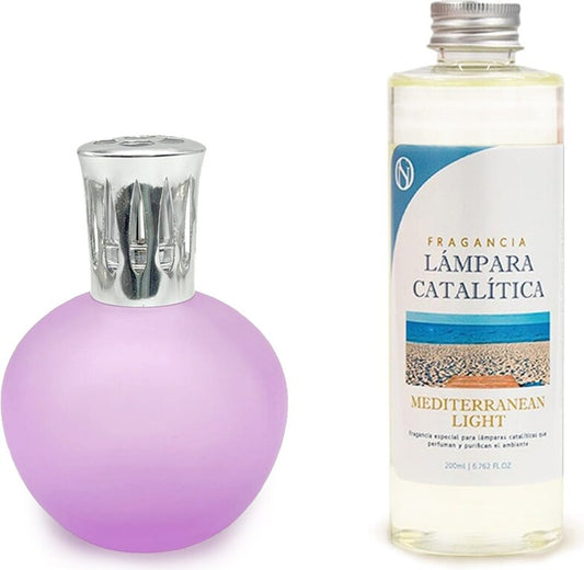 Lámpara Catalítica Fucsia Mate + Fragancia Mediterranean Light 500 Ml - Elimina Malos Olores, Impurezas Y Perfuma_0