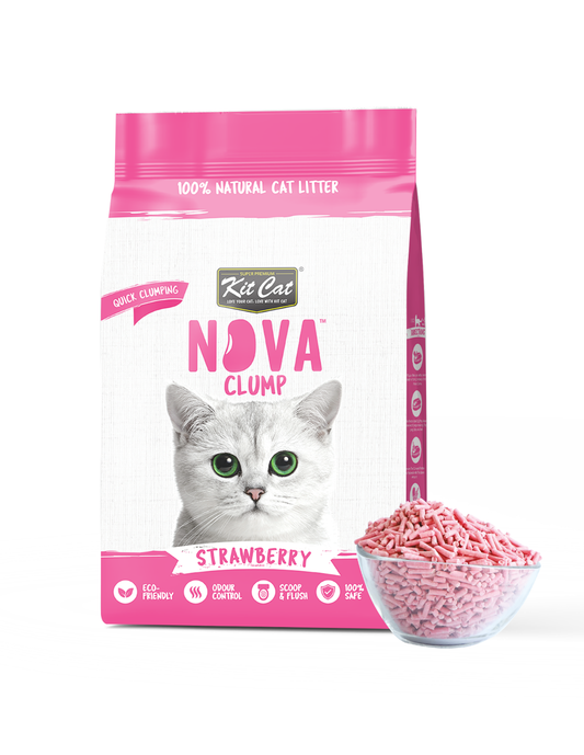 Kit de areia para gatos Eco SoyaClump - Areia para gatos morango 7 L