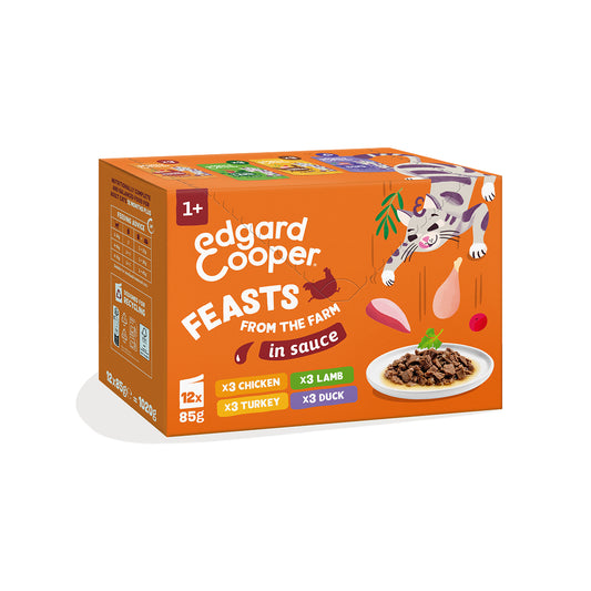 Sobres de comida húmeda para gatos Festines de la Granja Selección en Salsa | Edgard & Cooper 85 g