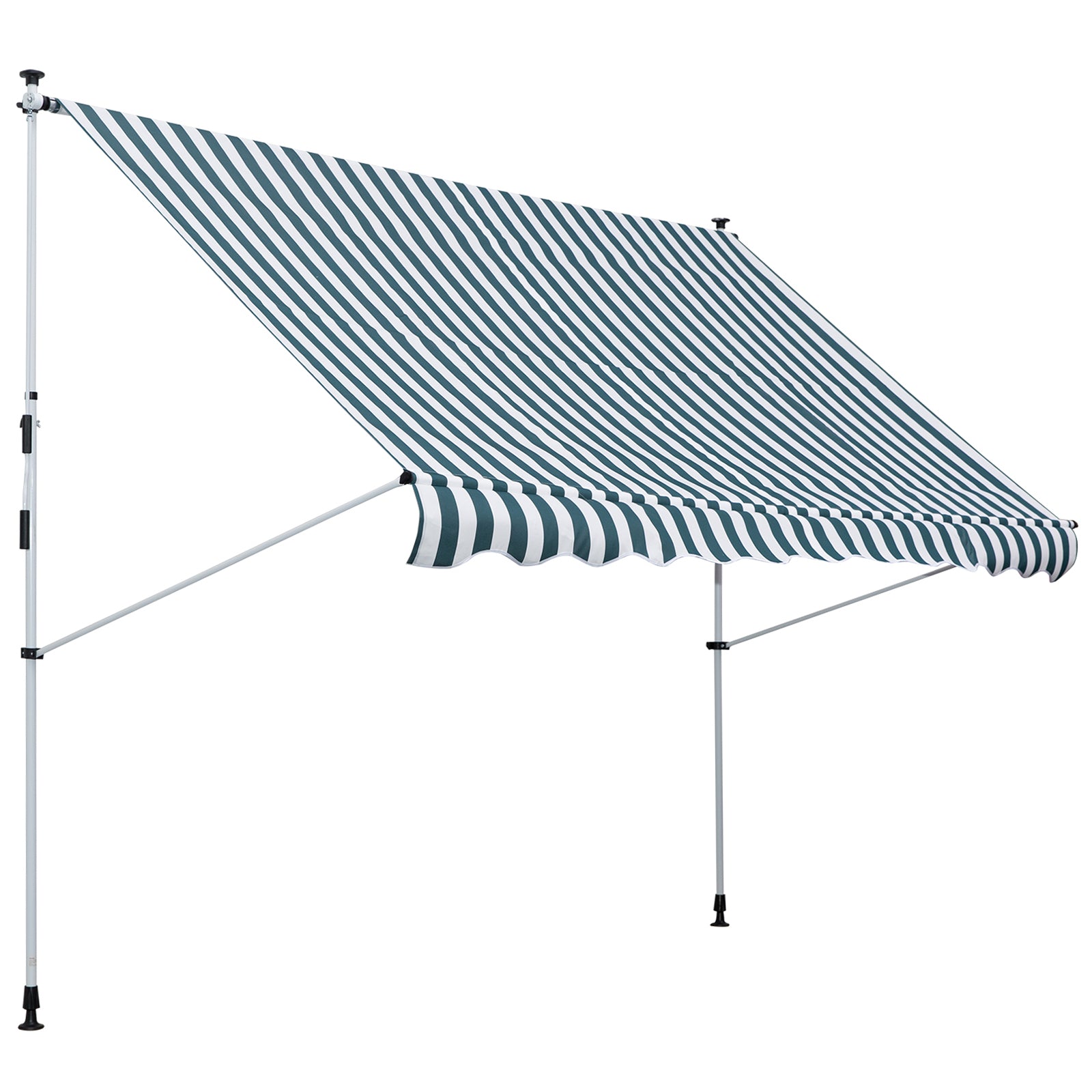 Outsunny Toldo Manual Retráctil 300x150x170-280 Cm Con Altura Ajustable Verde_0