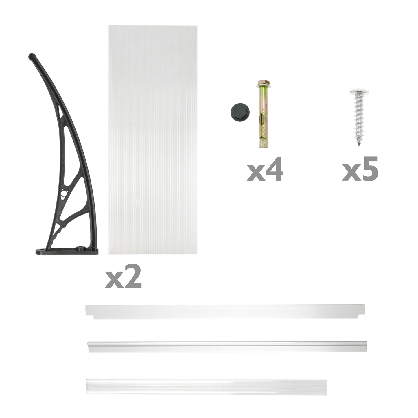 Tejadillo De Protección 100x60cm Marquesina Para Puertas Y Ventanas Negro_4