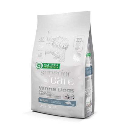 Nature's Protection White Dog Food Sem Grão Peixe Adulto Raças Pequenas 1,5 Kg
