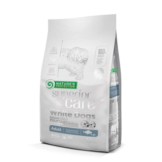 Nature's Protection White Dog Food Sem Grão Peixe Adulto Raças Pequenas 1,5 Kg