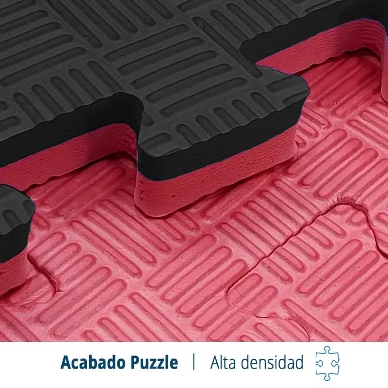Artatami® Tatami Puzzle 1x1x40 mm Rojo - Negro Pack Ahorro【8 Unidades】 Alta Densidad EVA – Judo, BJJ, MMA y Lucha_3