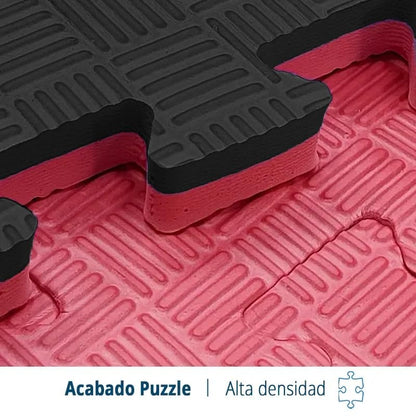 Artatami® Tatami Puzzle 1x1x40 mm Rojo - Negro Pack Ahorro【10 Unidades】 Alta Densidad EVA – Judo, BJJ, MMA y Lucha_3