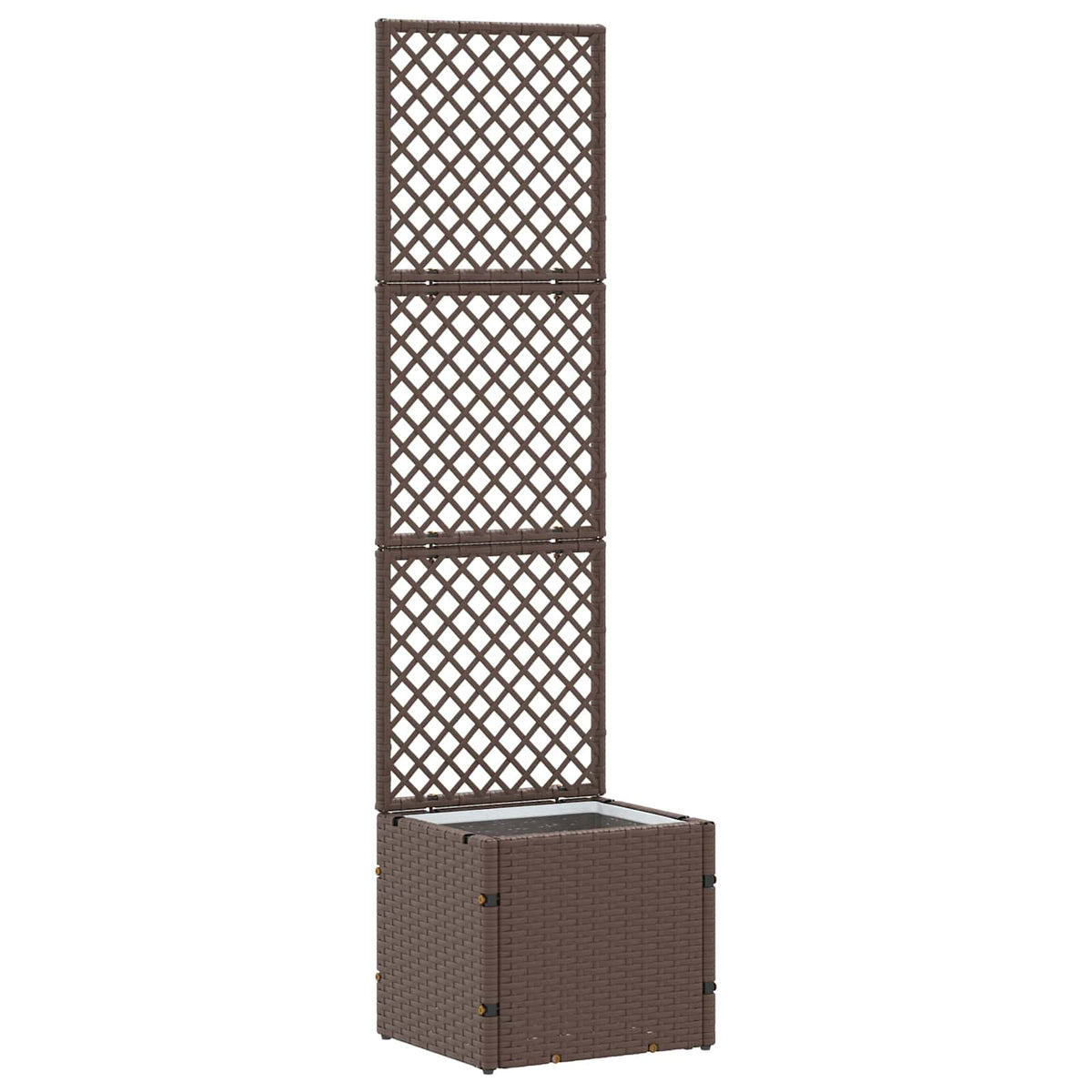 Jardín Enrejado Macetero Marrón 35 X 30 X 135 Cm Metal_1