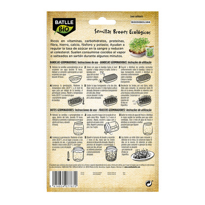 Sementes de lentilhas biológicas Batlle para rebentos