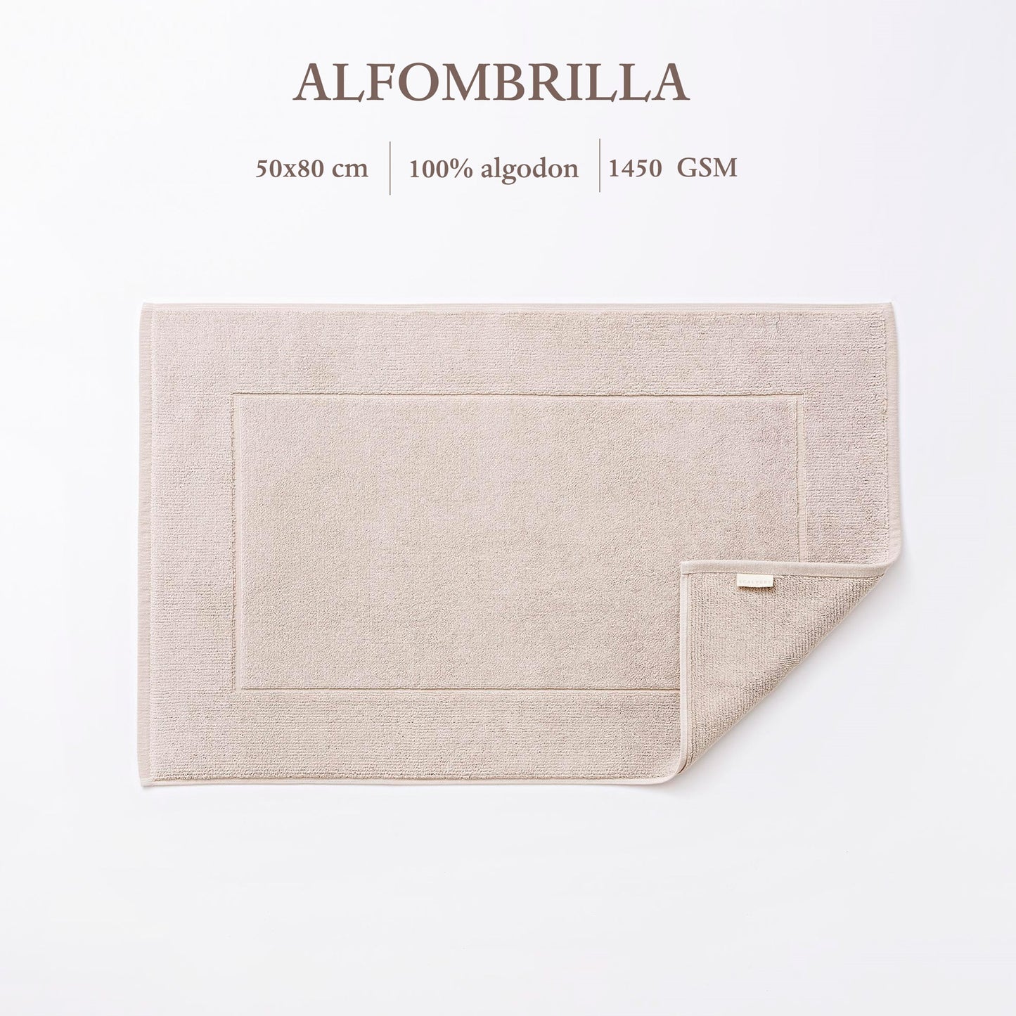 Alfombrilla De Baño 50x80cm 100% Algodón 1450gsm Crudo Scalpers Home_1