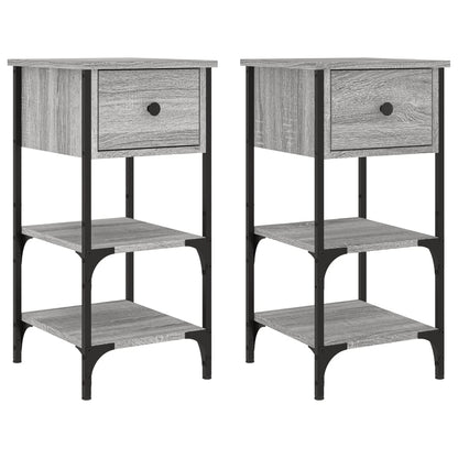 Mesitas Noche 2 Uds Madera Ingeniería Gris Sonoma 34x36x70 Cm_0