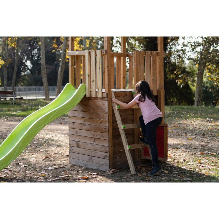 Parque Infantil Masgames Tibidabo L Techo De Lona Casita Con Escalada: Casita En La Base Y Pared De Escalada._1