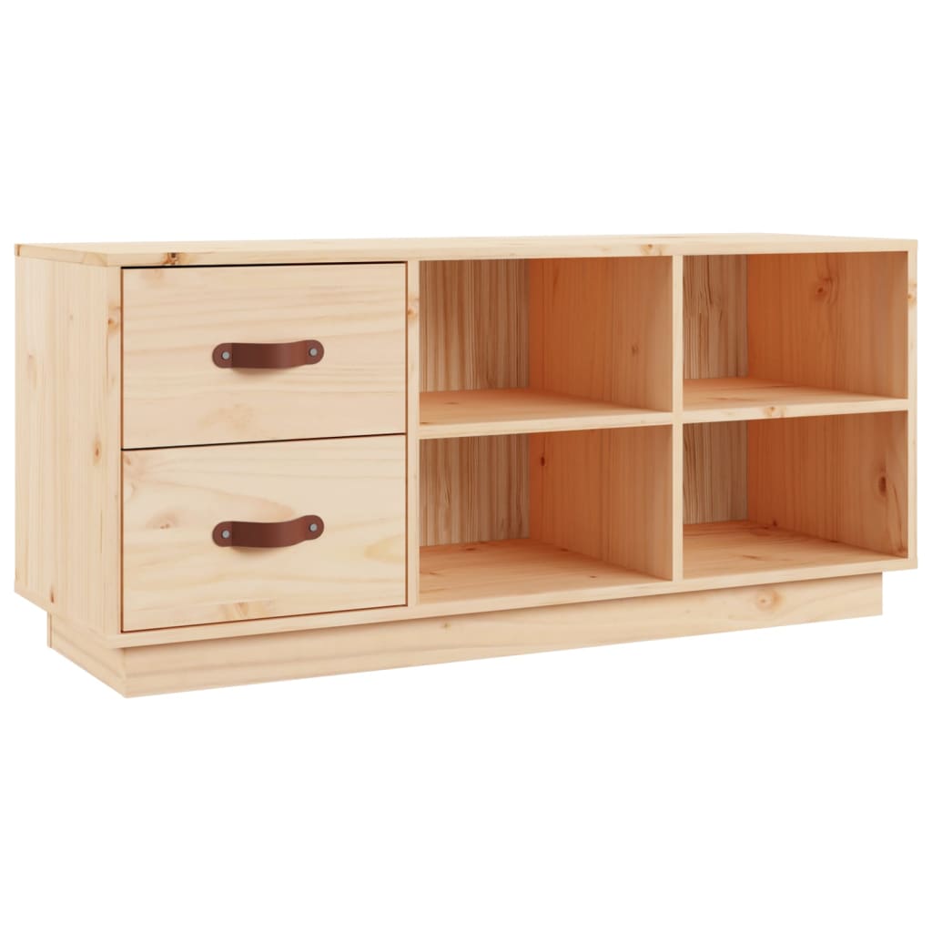 Banco Zapatero Madera Maciza De Pino 100x34x45 Cm / Vetonek_4