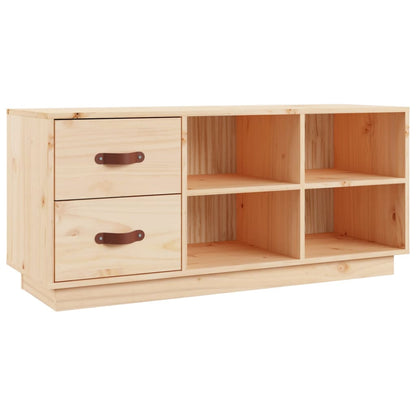 Banco Zapatero Madera Maciza De Pino 100x34x45 Cm / Vetonek_4
