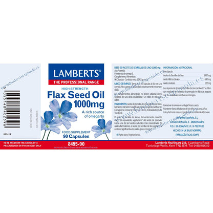 Óleo de Linhaça Lamberts 90 cápsulas