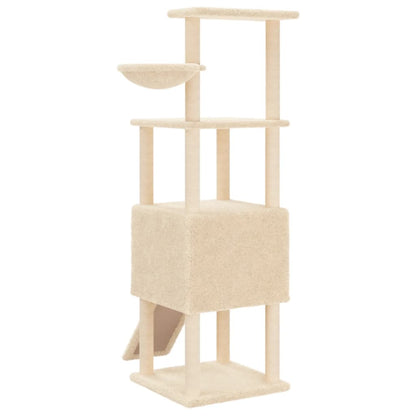 Rascador Para Gatos Con Postes De Sisal Crema 153 Cm_5