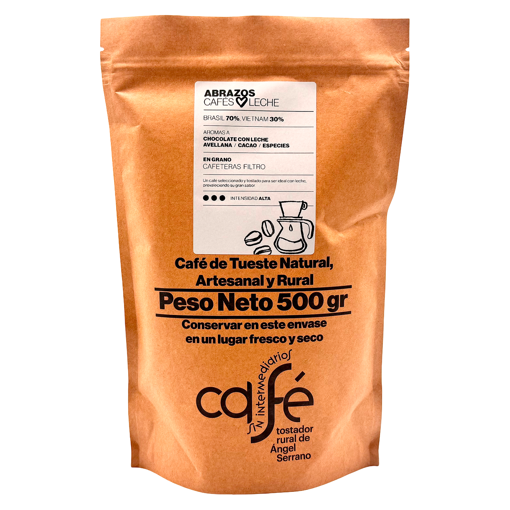 Cafe Sin Intermediarios Café Brasil Abrazos En Grano Para Filtro 500 G_0