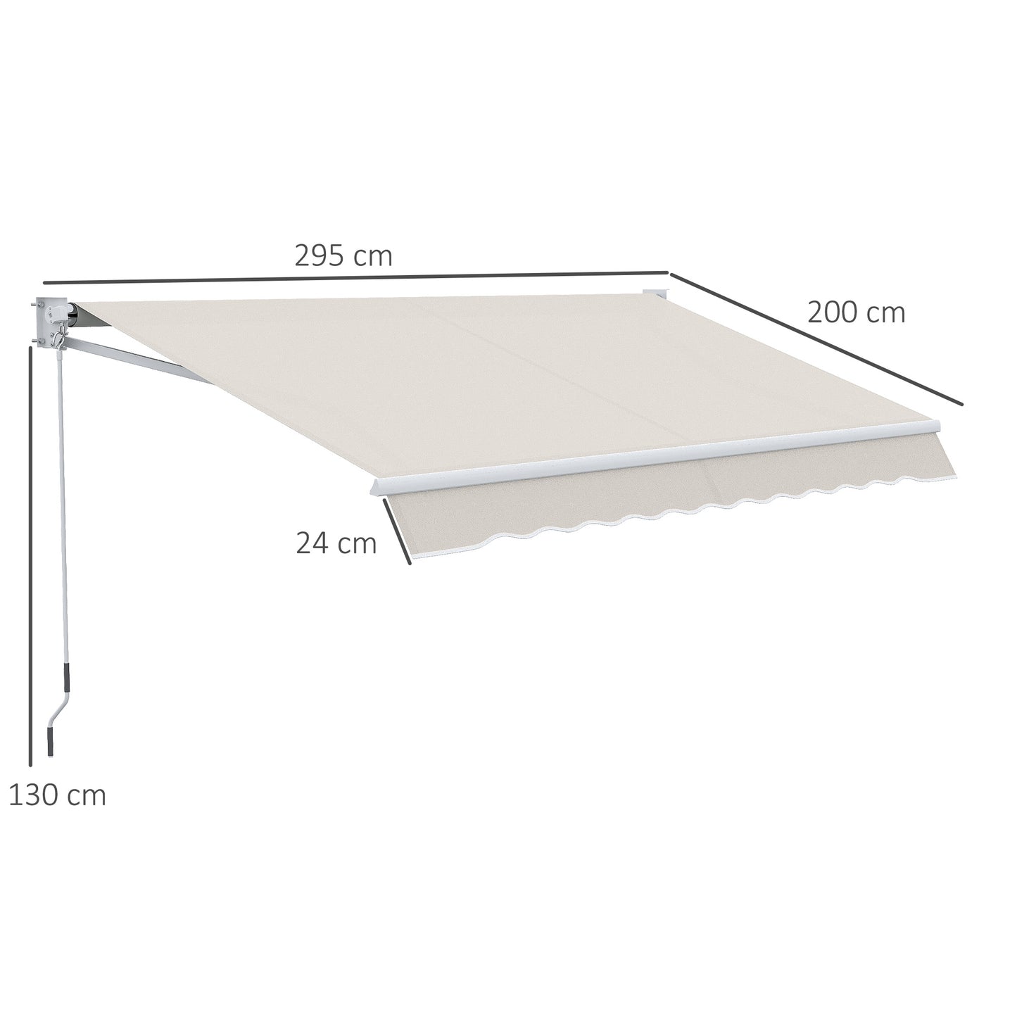 Outsunny Toldo Manual Retráctil Con Manivela 200x295 Cm Protección Solar Uv50+_2