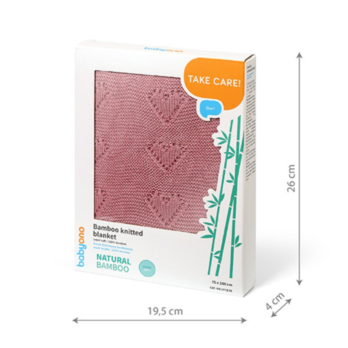 Manta Natural Para Bebé Corazones 100% Bambú Rosa_2