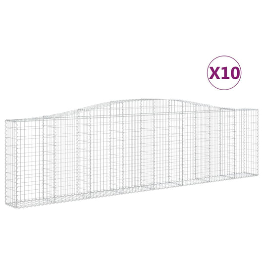 Cestas De Gaviones 10 Uds Forma De Arco Hierro 400x30x100/120cm_0