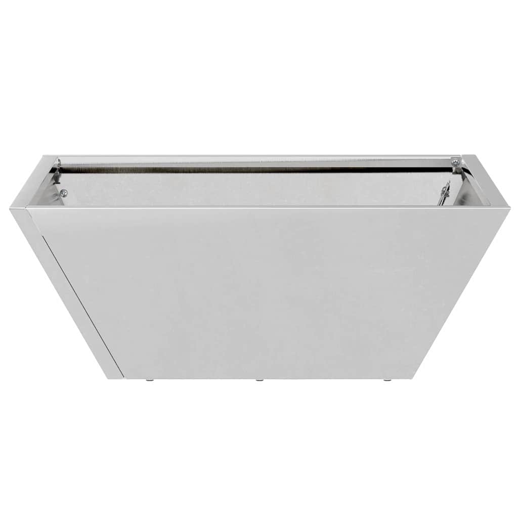 Macetero De Jardín Plateado 40 X 40 X 15 Cm Acero Galvanizado_4