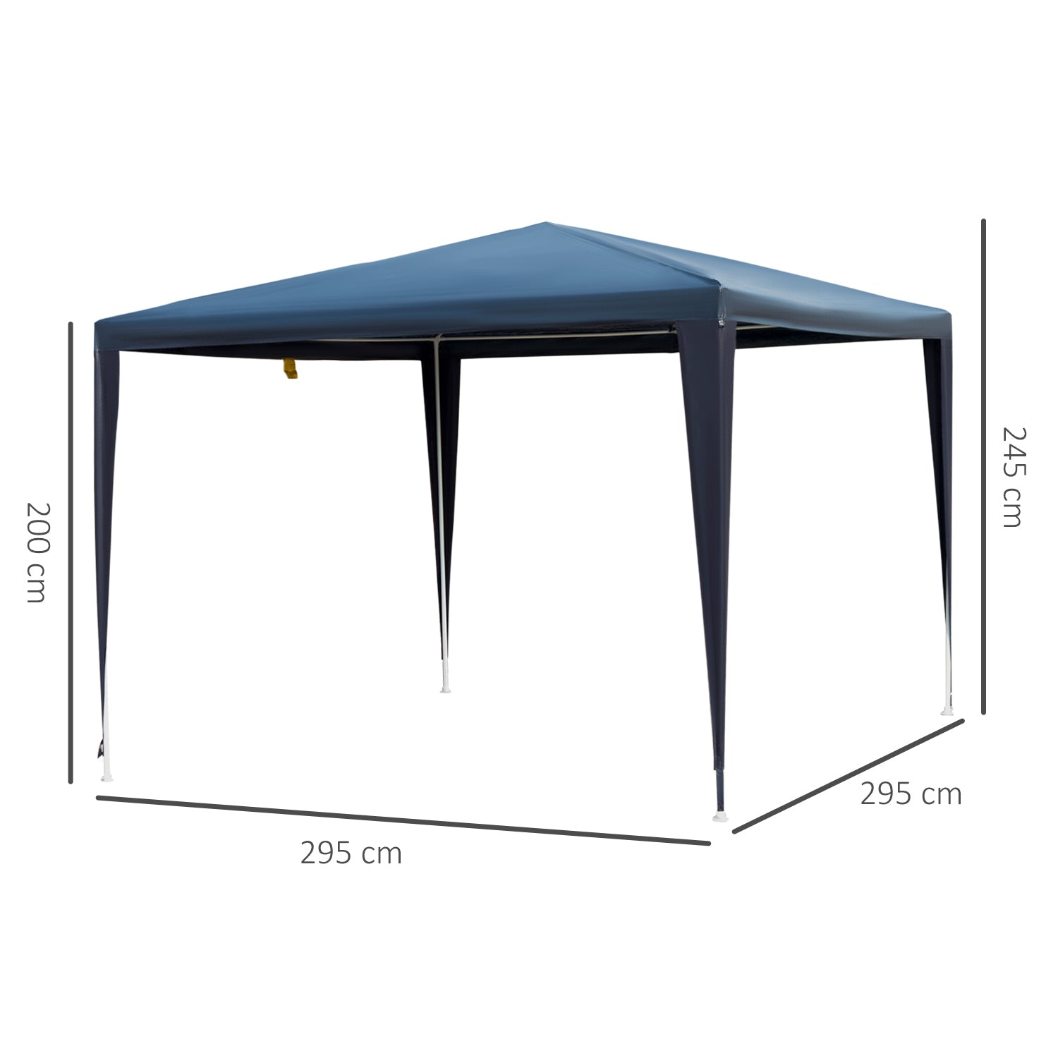 Outsunny Carpa Desmontable Pabellón De Jardín De Tubo Acero Pérgola 2.95x2x2.45m_2