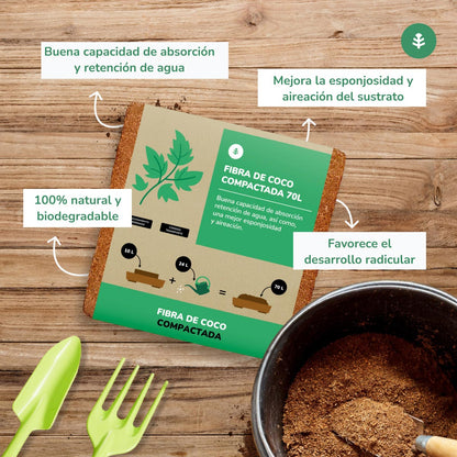 Substrato de Fibra de Coco Planeta Huerto 9 Litros 