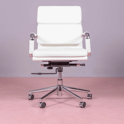 Silla De Escritorio Con Ruedas Y Respaldo Acolchado En Polipiel - Alu S_3