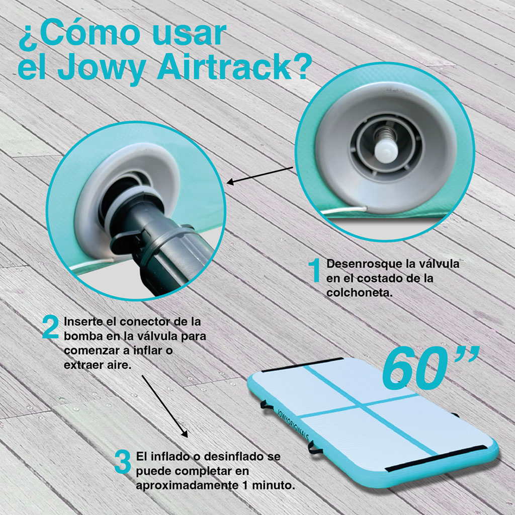 Airtrack 200x100x10cm Colchoneta Inflable, Color Azul