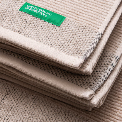 Set 3pcs Toallas De Baño (30x50+50x90+70x140cm) 450 Gsm 100%algodon Beige Casa Benetton