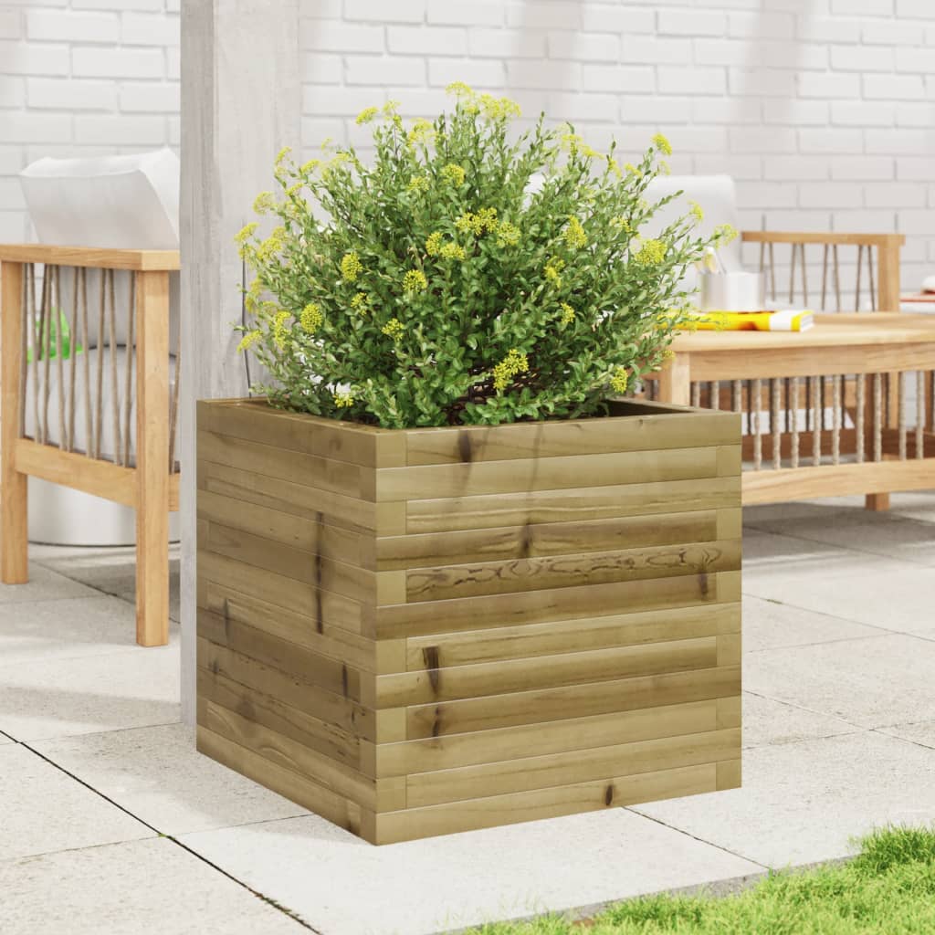Jardinera De Madera De Pino Impregnada 50x50x45,5 Cm_2