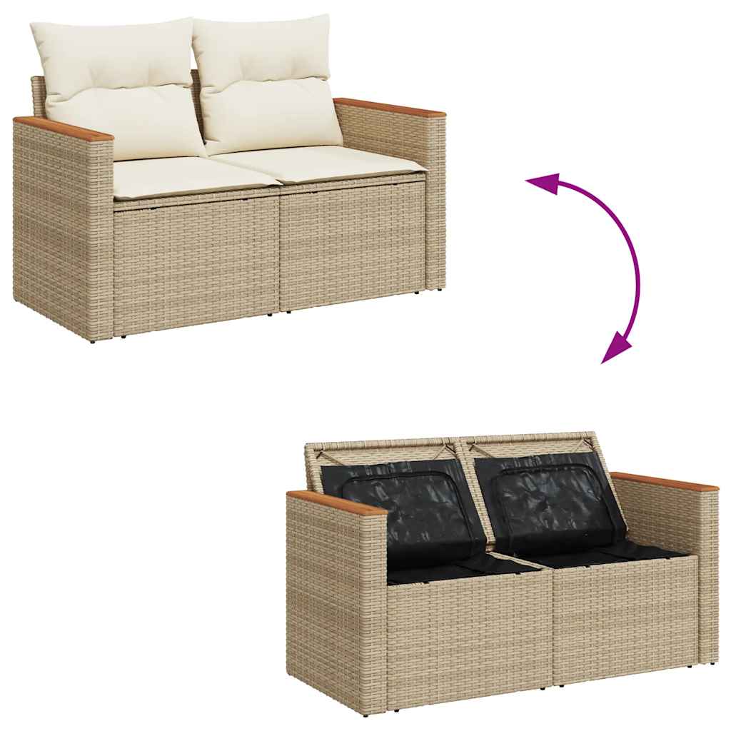 Set De Sofás De Jardín Y Cojines 8 Piezas Ratán Sintético Beige / Vetonek_5