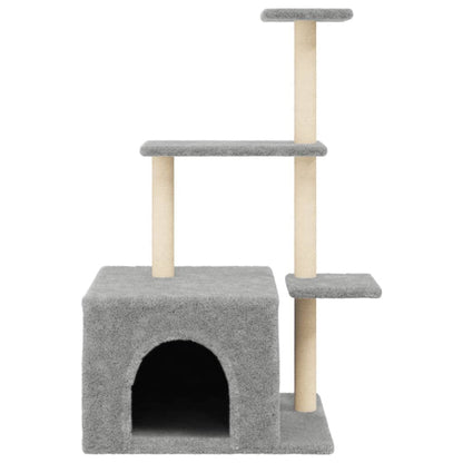 Vidaxl Rascador Para Gatos Con Postes De Sisal Gris Claro 110 Cm_3