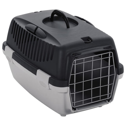 Vidaxl Transportín De Mascotas Pp Gris Y Negro 48x32x31 Cm_0