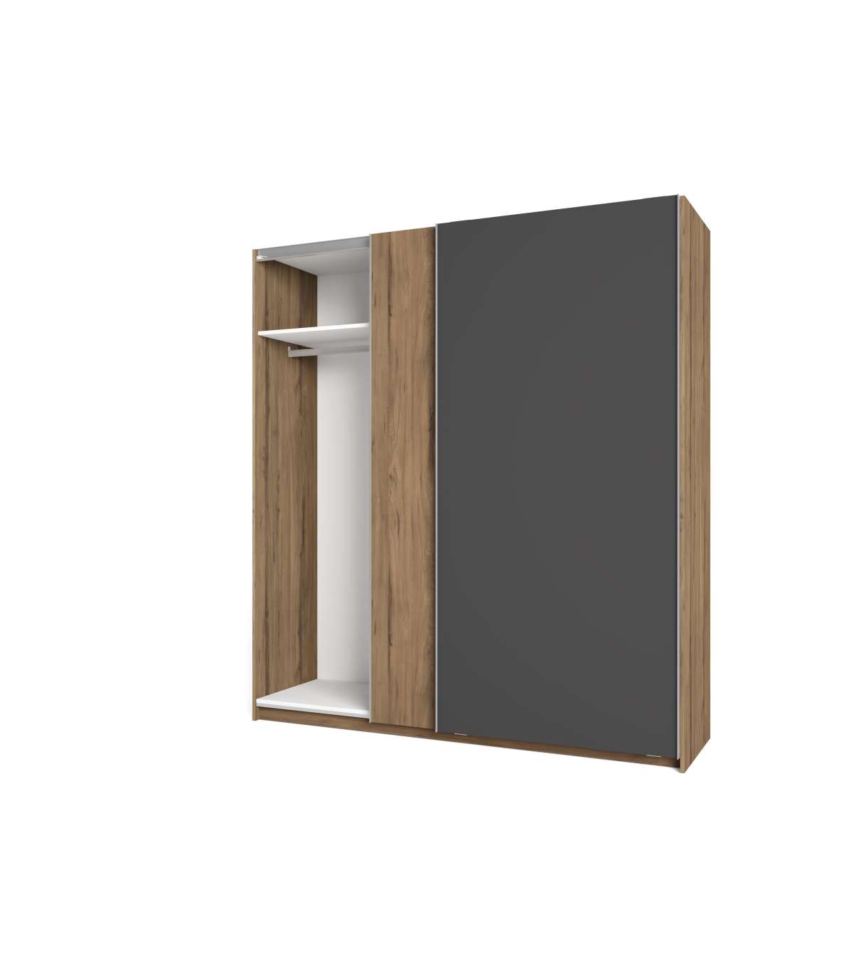 Armario 2 Puertas Correderas Marta Acabado Nogal/pizarra, 182cm(ancho) 56cm(fondo) 200cm(a_2