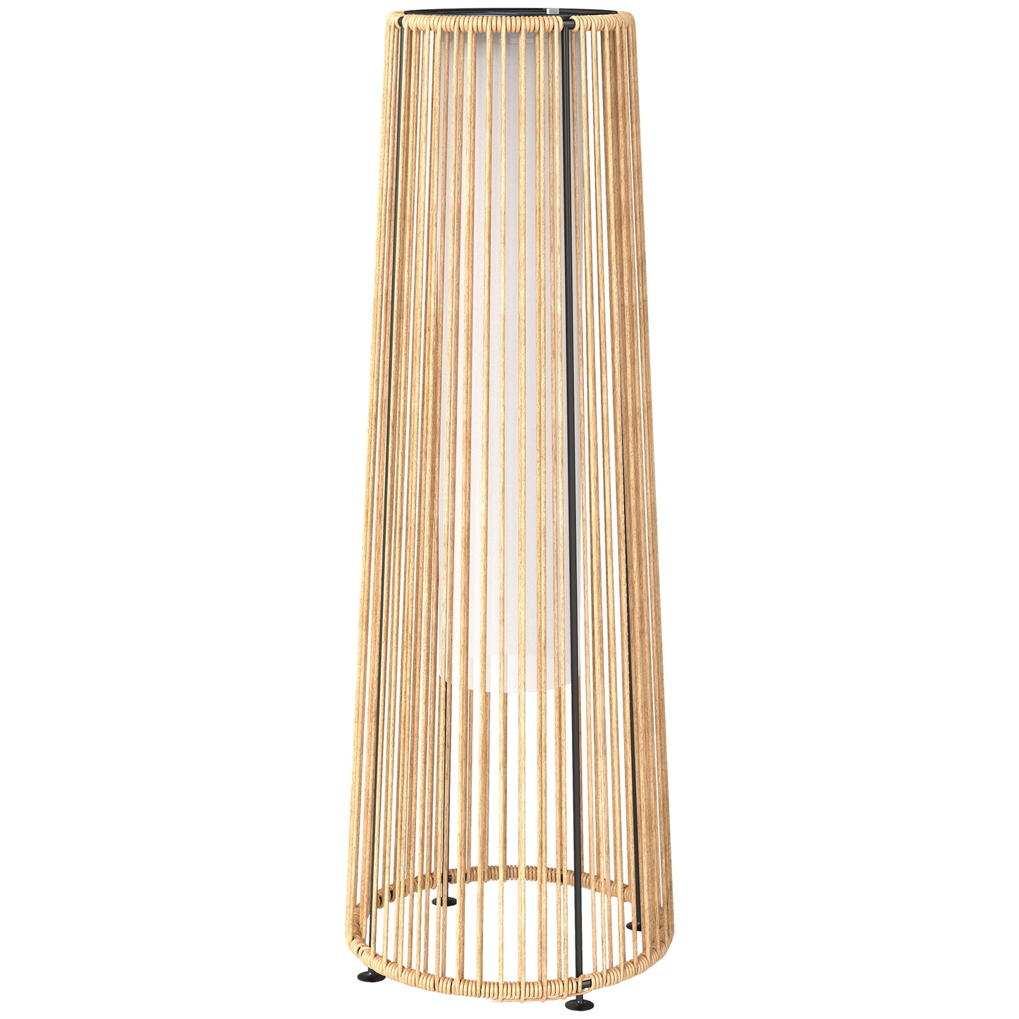 Outsunny Lámpara De Pie Ratán Energía Solar Con Control Luz Automático Negro_0