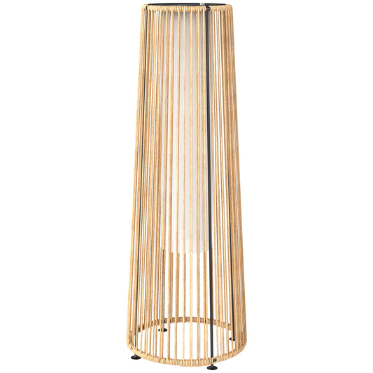 Outsunny Lámpara De Pie Ratán Energía Solar Con Control Luz Automático Negro_0