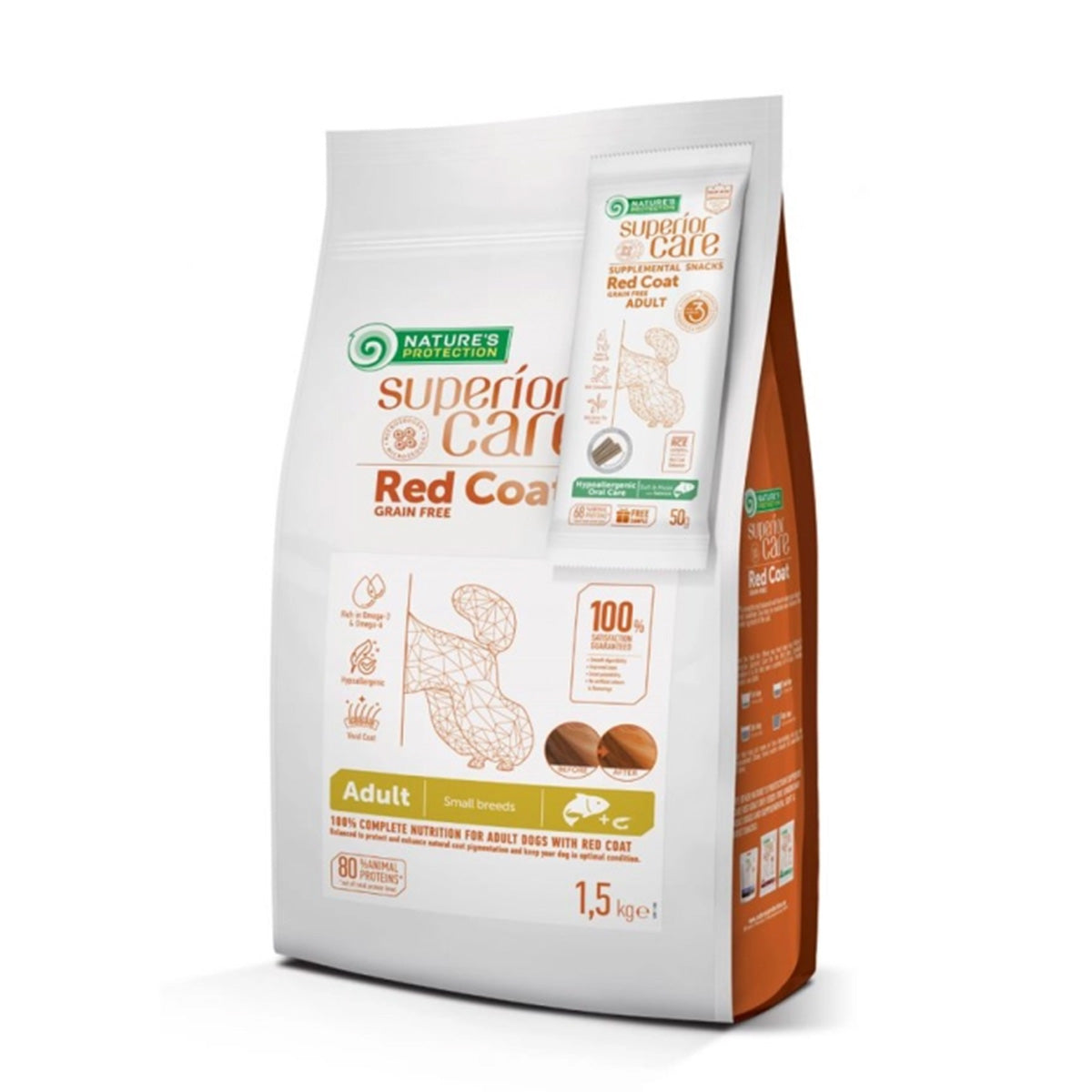 Ração de salmão para cães de raças pequenas Red Coat 1,5 kg Nature's Protection