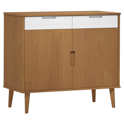Aparador Molde Madera Maciza De Pino Marrón 90x40x80 Cm_1