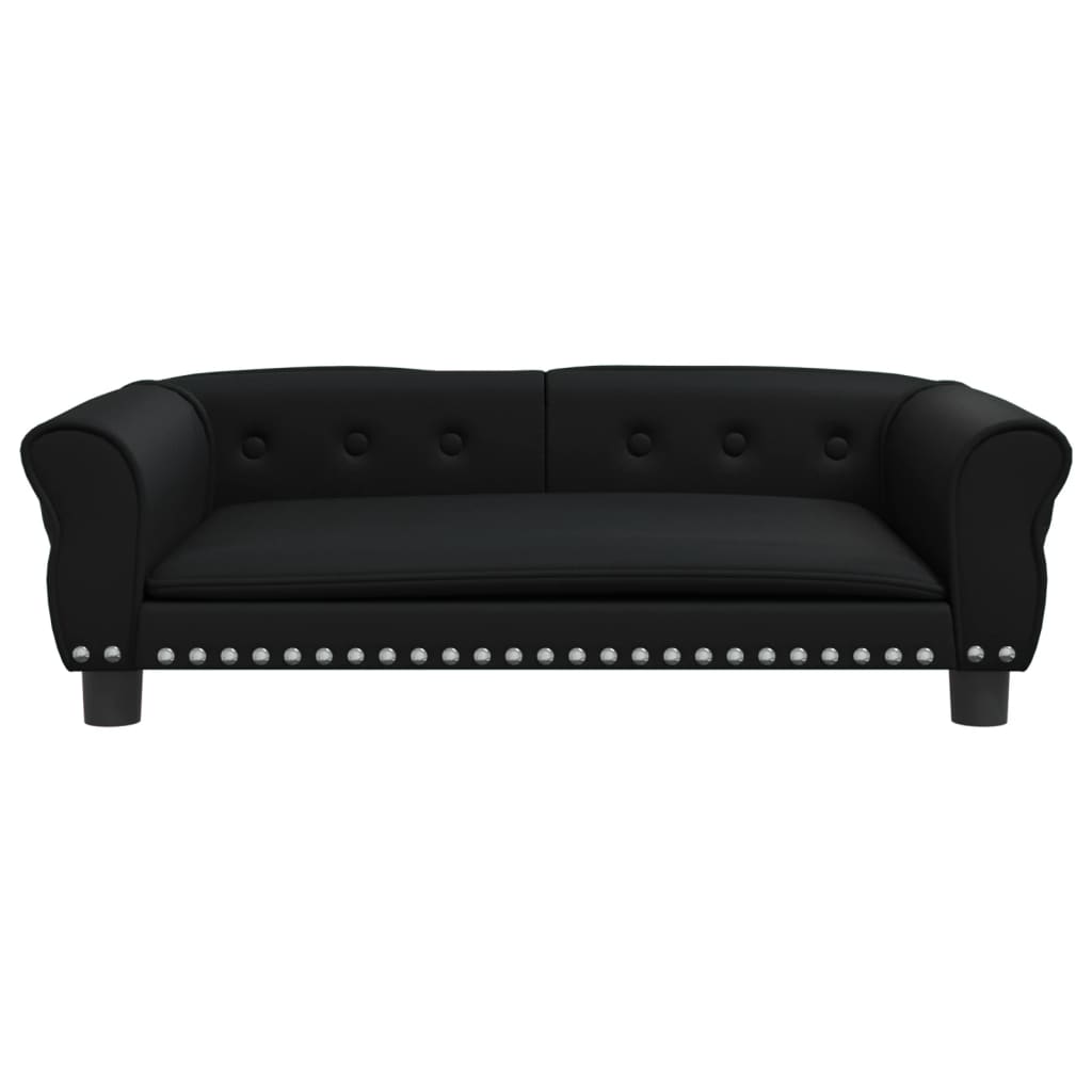 Cama Para Perros De Cuero Sintético Negra 95x55x30 Cm / Vetonek_4