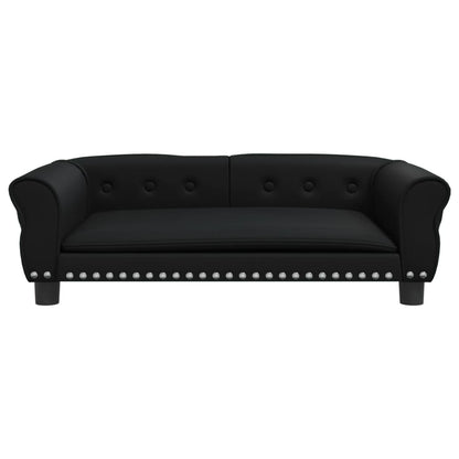 Cama Para Perros De Cuero Sintético Negra 95x55x30 Cm / Vetonek_4