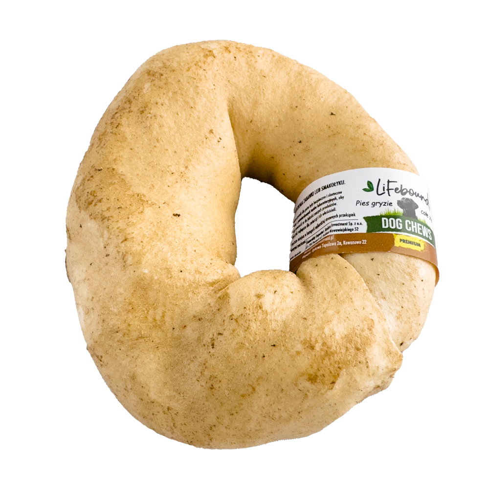 Lifebound - Hueso Masticable Natural Para Perros De Cuero De Ternera En Anillo Sabor Mantequilla De Maní - 10 Piezas - S_0