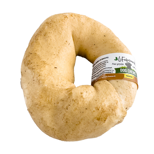 Lifebound - Hueso Masticable Natural Para Perros De Cuero De Ternera En Anillo Sabor Mantequilla De Maní - 10 Piezas - S_0