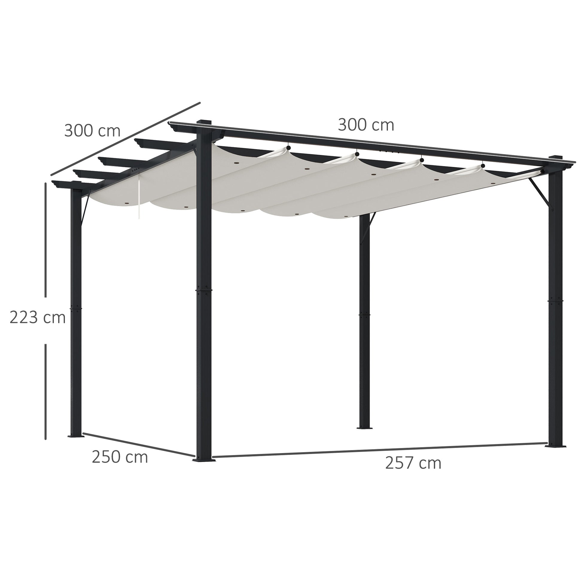 Outsunny Conjunto De Pérgola Incluye 1 Pérgola De Jardín Y 1 Cubierta_2