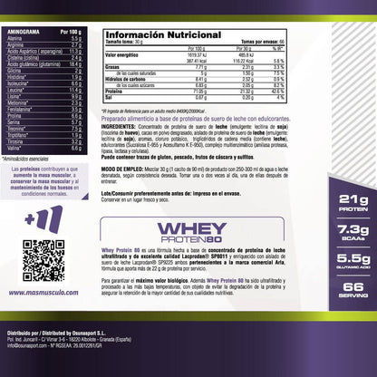 Whey Protein80 - 2 Kg - Peanut Butter Cups - Aumenta La Masa Muscular - Masmusculo_5