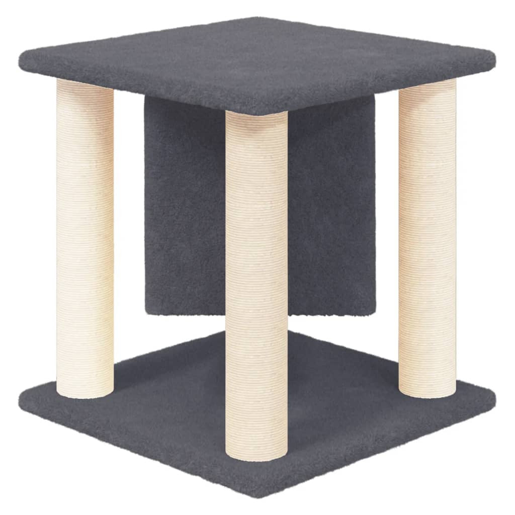 Vidaxl Rascador Para Gatos Con Postes De Sisal Gris Oscuro 37 Cm_4