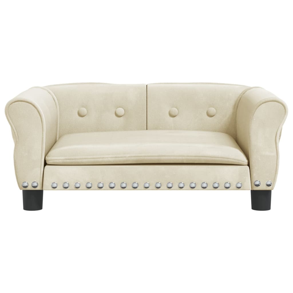 Cama Para Perros De Terciopelo Crema 70x45x30 Cm / Vetonek_3
