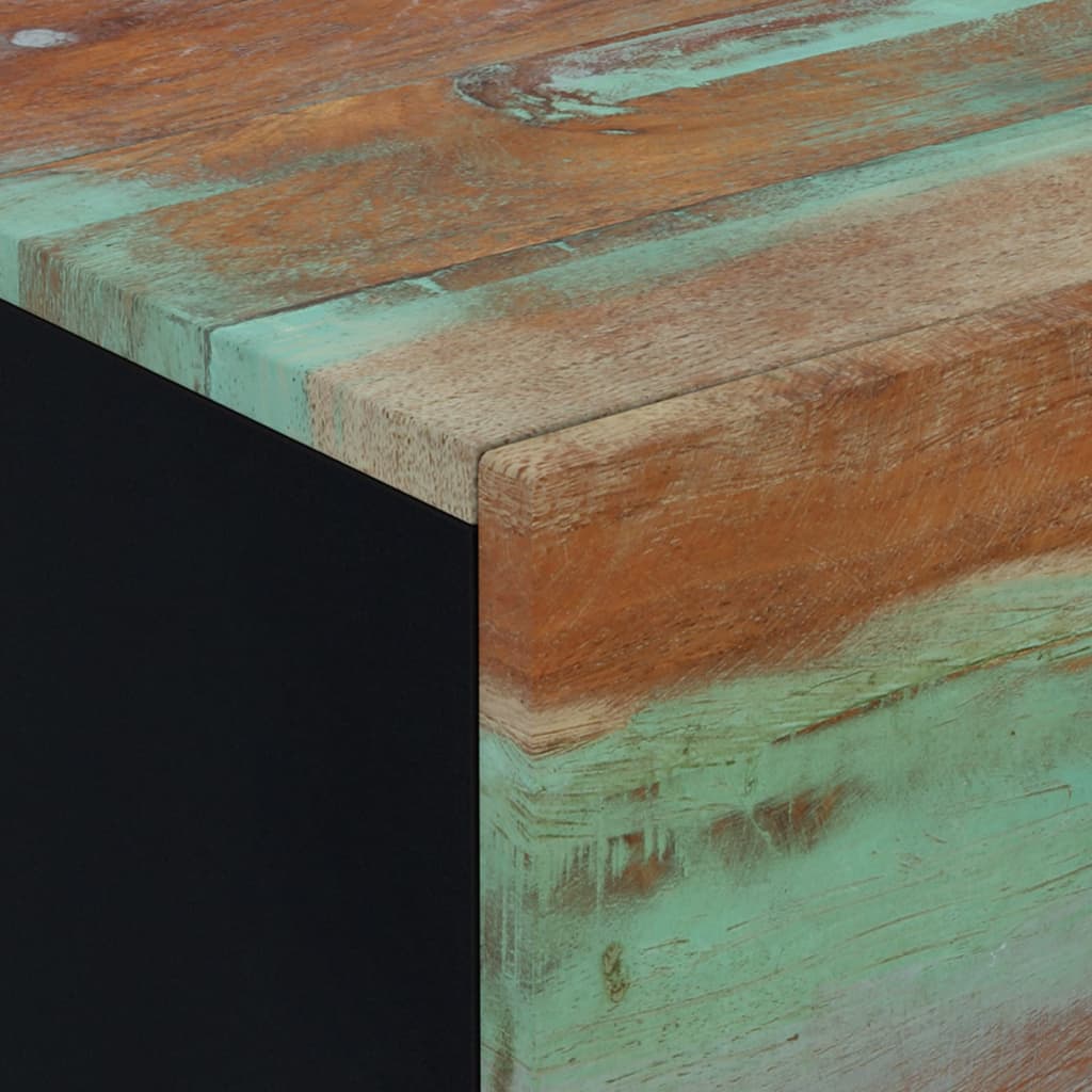 Mesita De Noche De Madera Maciza Reciclada 40x33x46 Cm_3