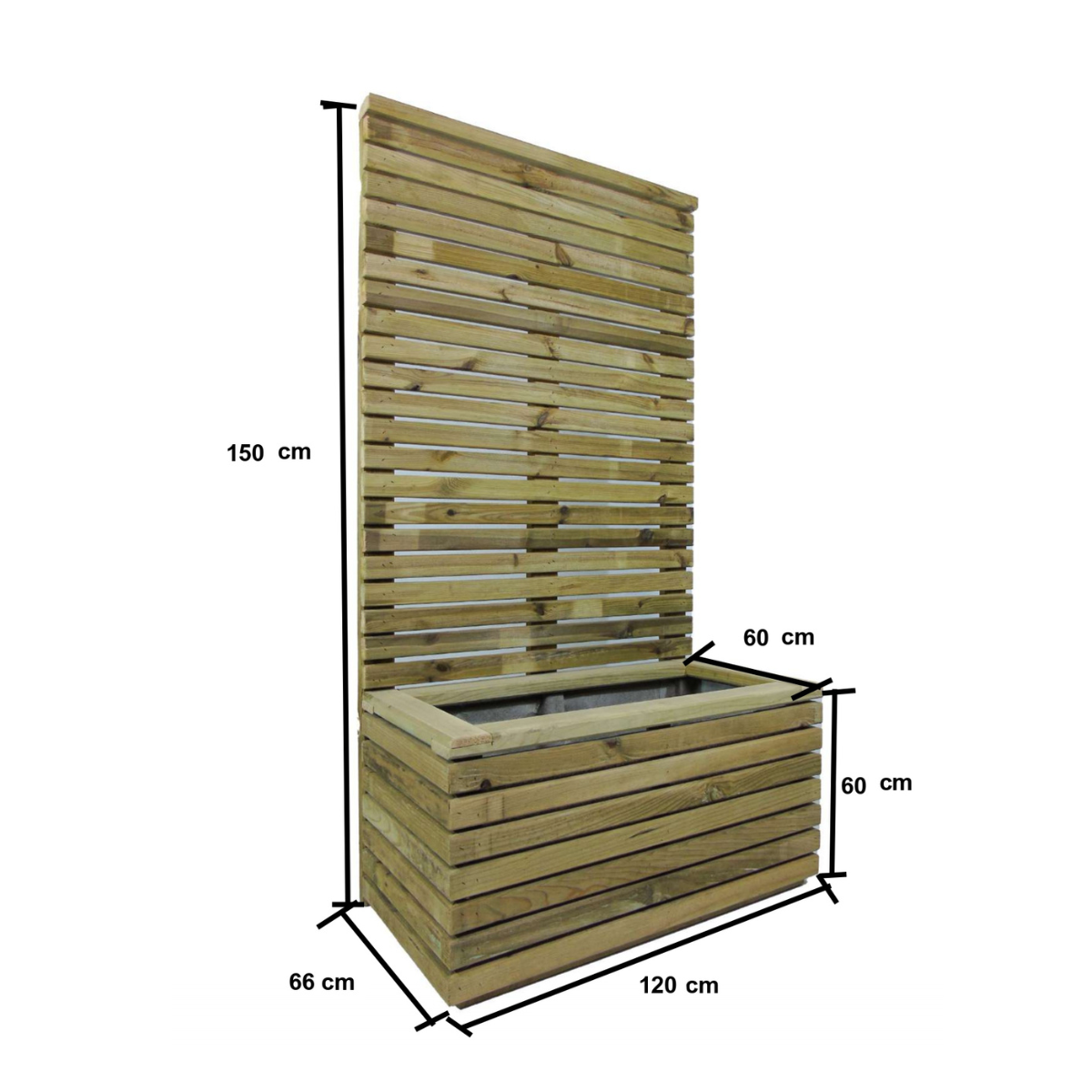 Jardinera Con Panel 150 Cm Mavira Vidahuerto 120x60x60 Cm