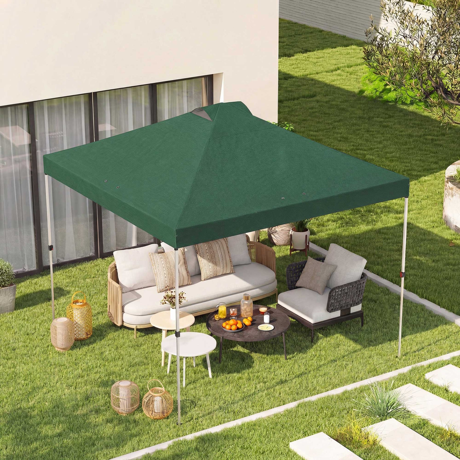 Outsunny Toldo De Pérgola De Recambio 3x3 M Anti-uv50+ Impermeable Verde_1