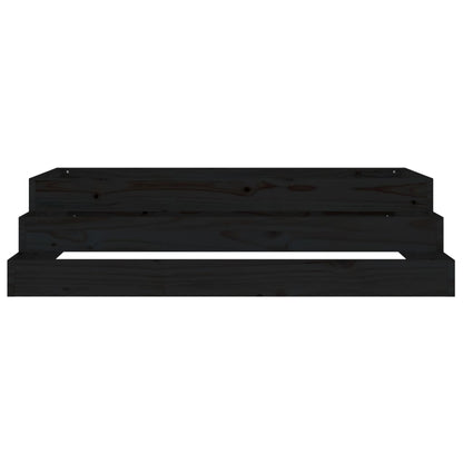 Jardinera Madera Maciza De Pino Negro 110x110x27 Cm_4