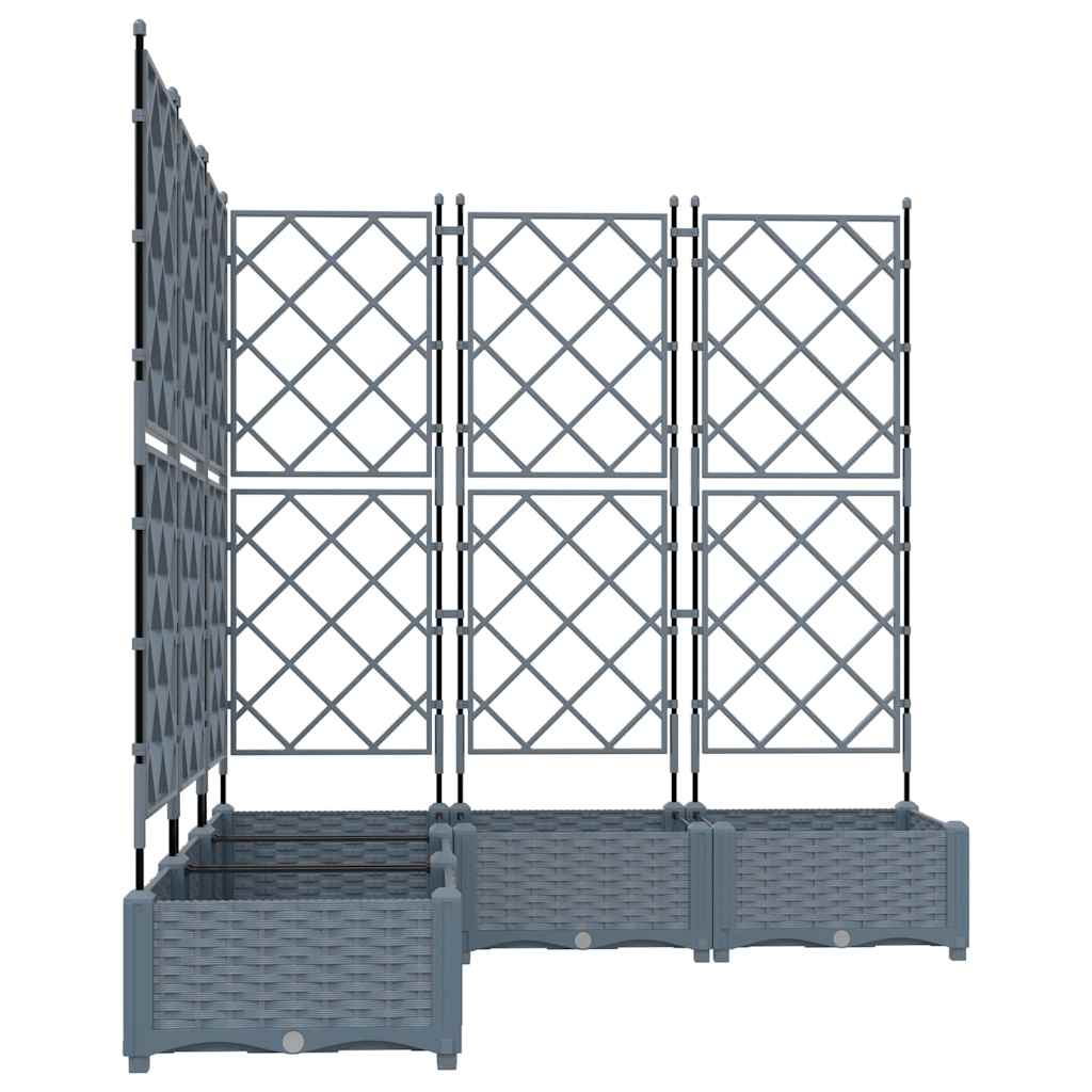 Macetero De Jardín 5 Uds. Gris Claro 120 X 120 X 125,5 Cm Pp_4